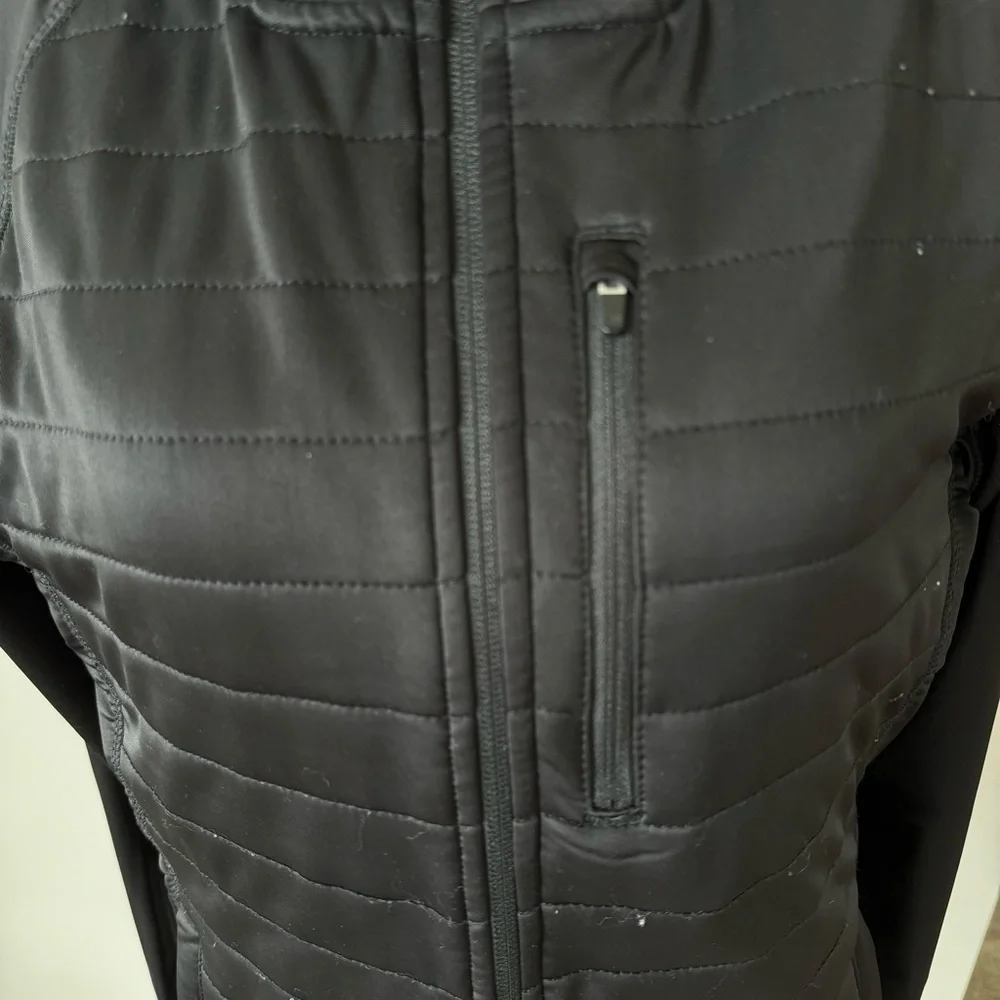 Zyia Shiny Quilted Full Zip Hooded Light-Weight Athletic Jacket